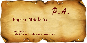 Papiu Abbás névjegykártya